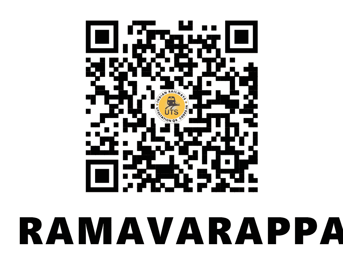 UTS QR Code for RAMAVARAPPADU - RMV (SC - ANDHRA PRADESH)